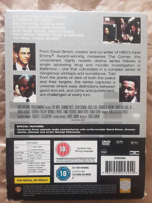 The Wire complete 1st and 2nd season DVD. lot