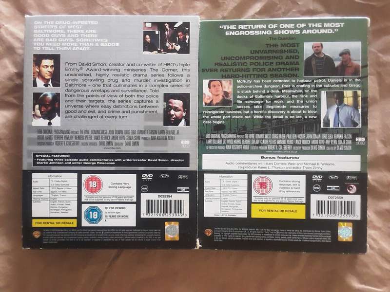 The Wire complete 1st and 2nd season DVD. lot