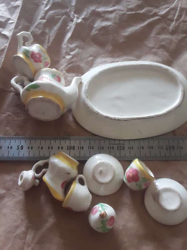 Miniature porcelain tea set