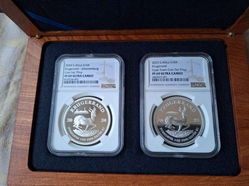 2023 & 2024  SILVER 1OZ KRUGER SET JHB /CPT  PRIVY
