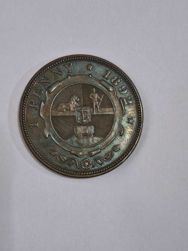 1892 ZAR PENNY - BEAUTIFUL TONING