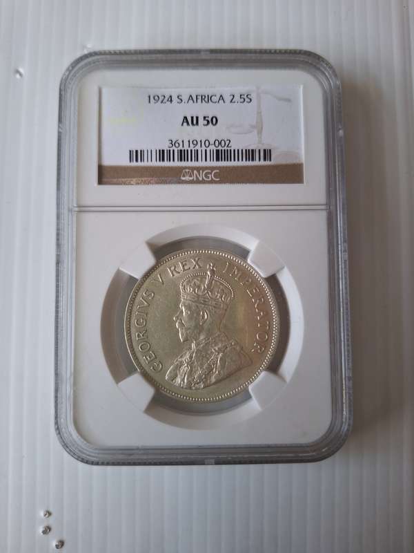 1924 SOUTH AFRICA (UNION)2.5 SHILLINGS - NGC GRADED