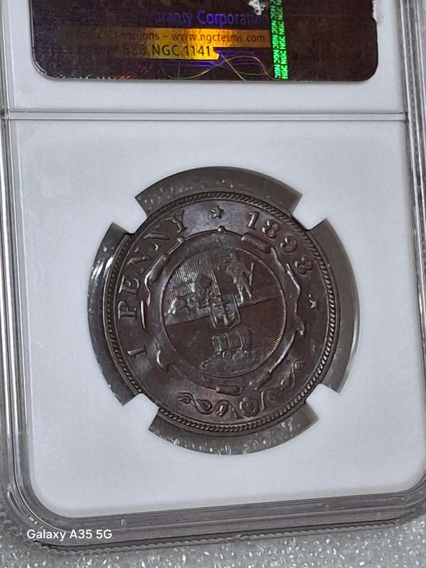 1898 Z.A.R PENNY - NGC GRADED MS64BN -STUNNING DETAILS /TONING