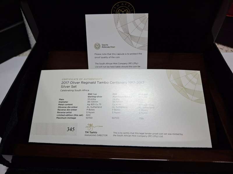 2017 Oliver Reginald Tambo Centennary - 1917-2017 Silver Set