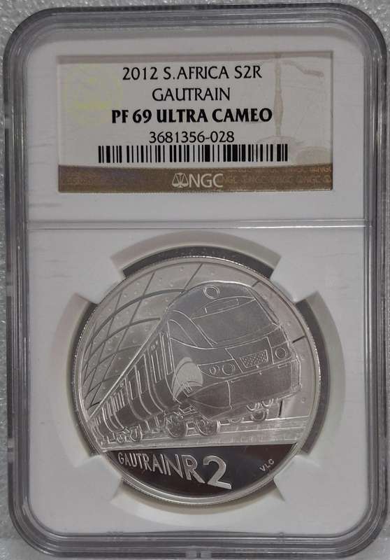 2012 SOUTH AFRICAN SILVER R2  - GAUTRAIN PF69 ULTRA CAMEO