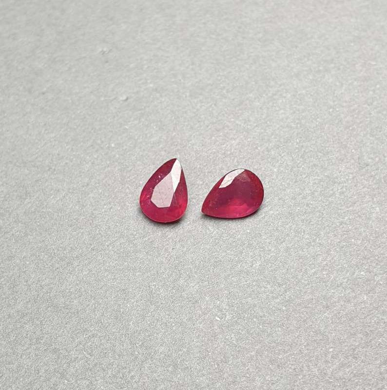 Natural Earth Mined Corundum Ruby -1.40cts Pair