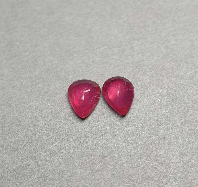 Natural Earth Mined Corundum Ruby -1.40cts Pair