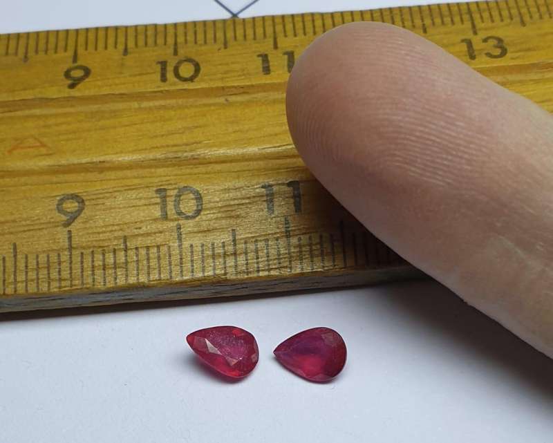 Natural Earth Mined Corundum Ruby -1.40cts Pair