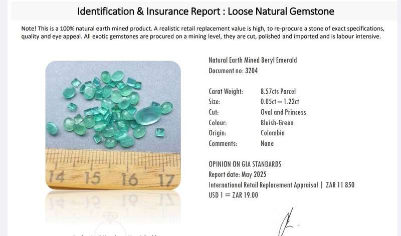 Natural Earth Mined Beryl Emeralds - 8.57cts Parcel