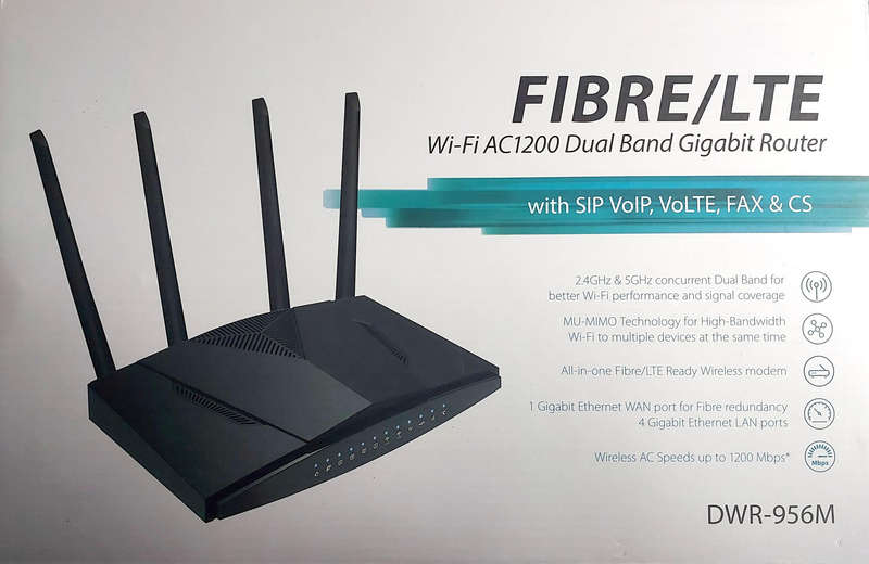 D-Link DWR-956M Fibre/LTE Wi-Fi AC1200 Dual Band Gigabit Router