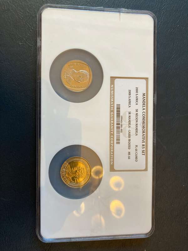 2 coin Mandela graded coin set- no longer offfered