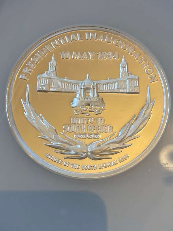 Mandela 5 ounce Silver Graded 1994 inauguration