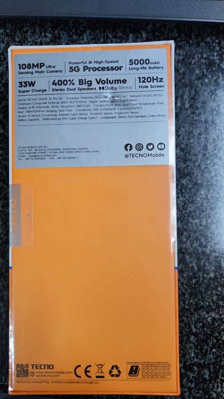 TECHNO 20 PRO 5G / 256 GB ROM - 16GB RAM (SEALED IN BOX) - SELLING FAR BELOW COST