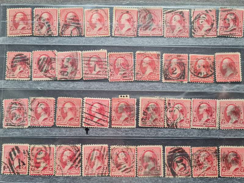 Postal Stamps:  Study Group George Washington Red 2 Cent