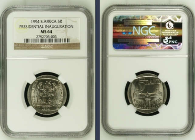 NGC Graded MS64 1994 Inauguration R5.