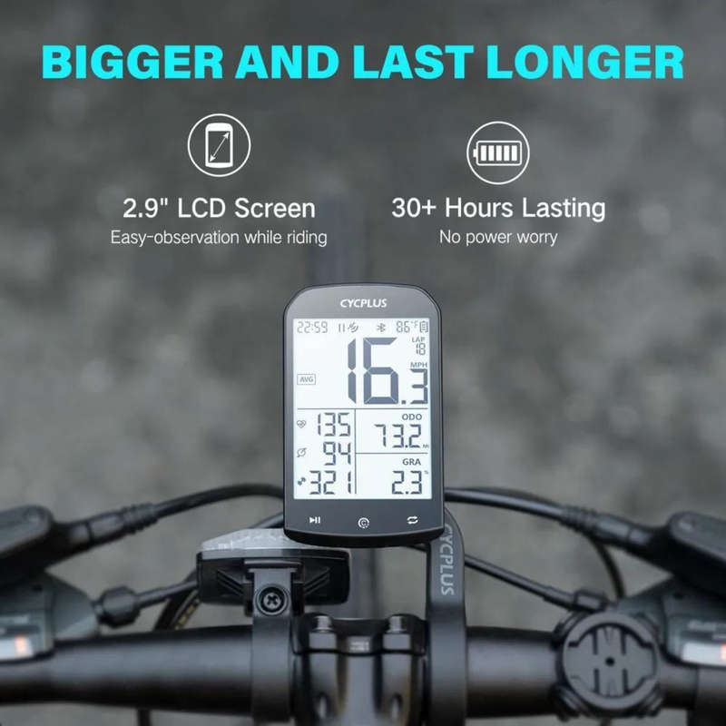 CYCPLUS M1 Wireless Waterproof Bluetooth GPS Bike Speedometer, Rechargeable (Unwanted Gift)