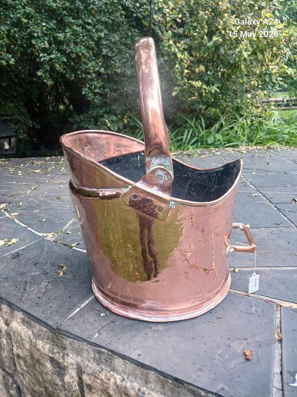 Vintage copper coal bucket