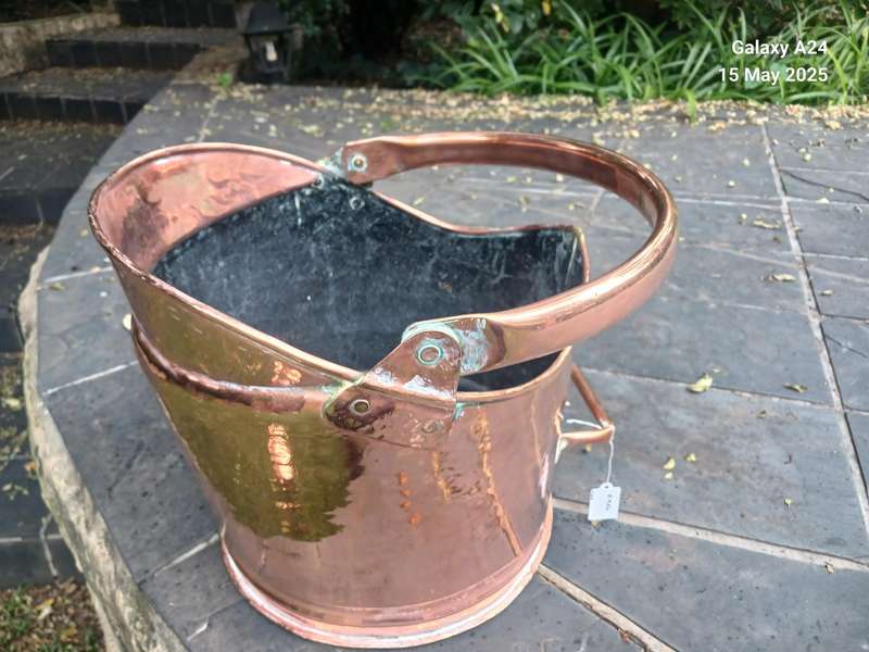 Vintage copper coal bucket