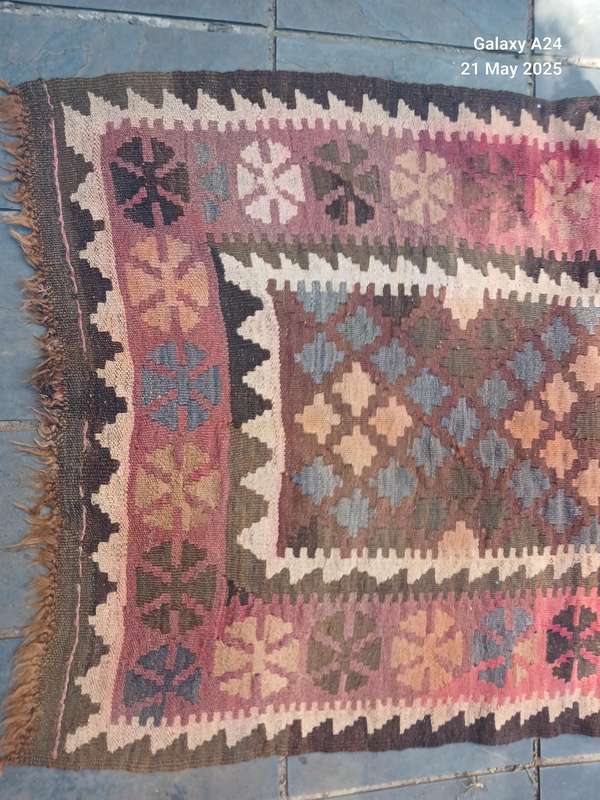 A hand knotted Kelim runner