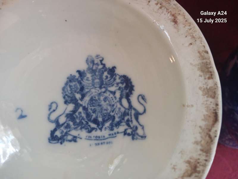 Large pair of blue and white Staffordshire porcelain vases