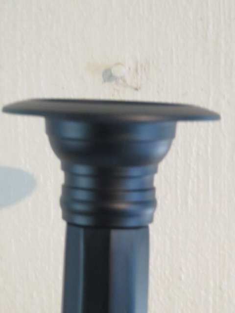 Large pair of black anodised candlesticks