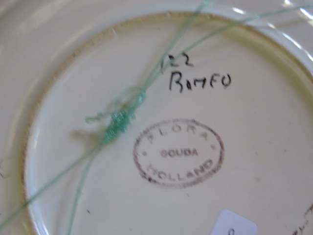Multicoloured pierced Flora Gouda Holland glazed pottery plate.