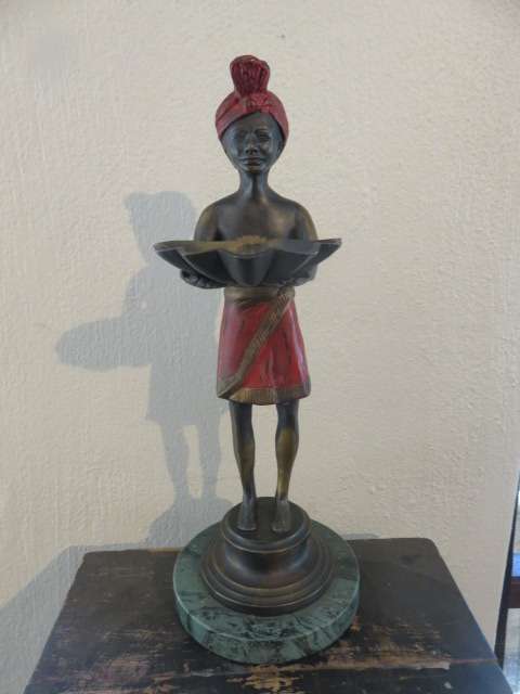 Cold painted bronze Blackamoor figurine