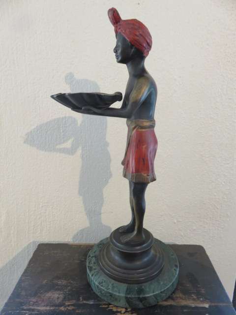 Cold painted bronze Blackamoor figurine