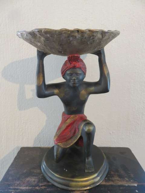 Cold painted bronze Blackamoor figurine