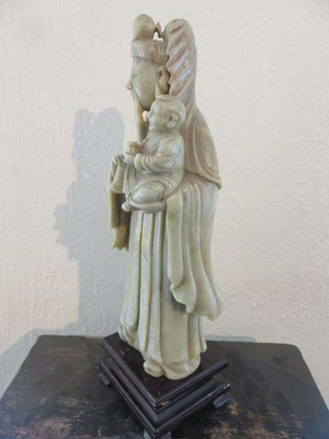 Chinese carved stone figure of Fu Lu Shou
