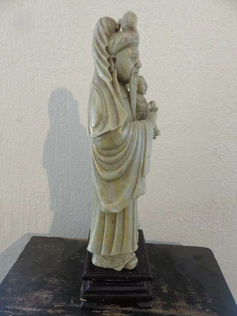 Chinese carved stone figure of Fu Lu Shou