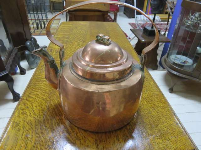 Antique copper kettle