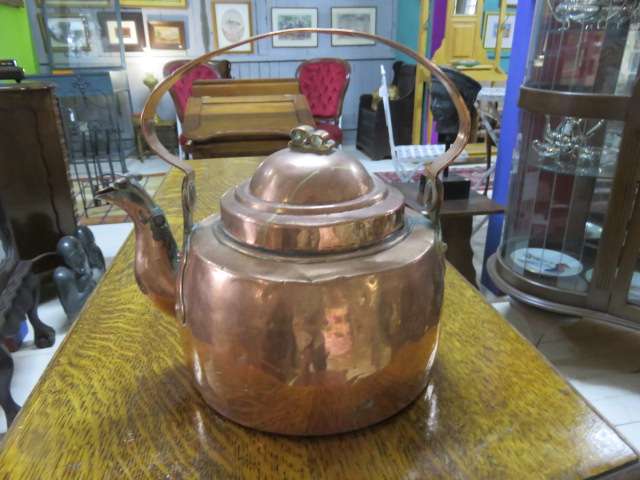 Antique copper kettle
