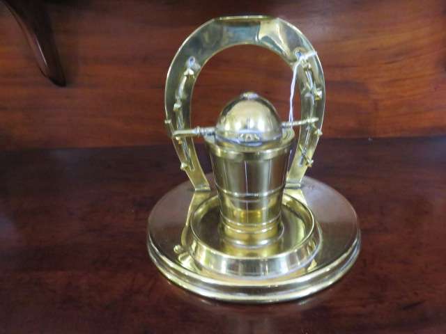 Victorian  brass inkwell and pen stand.