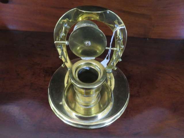 Victorian  brass inkwell and pen stand.