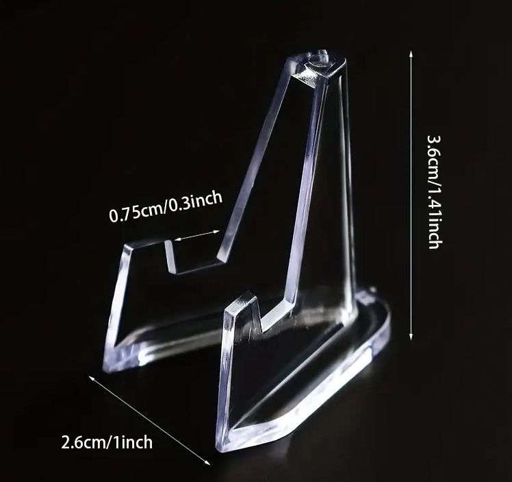 10-Piece Mini Clear Acrylic Coin Stands