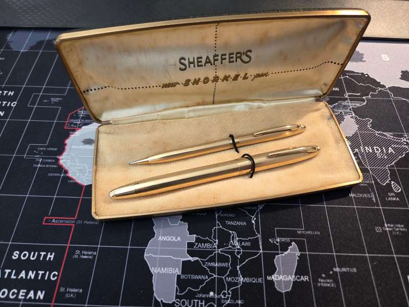 Wow Rare!! Sheaffer Snorkel 14K Gold nib Set!!! Unseen in SA