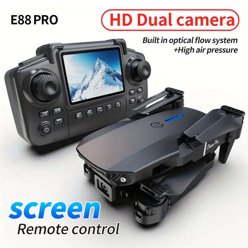 Drone with Built-In HD Screen remote, remote and drone USB charge