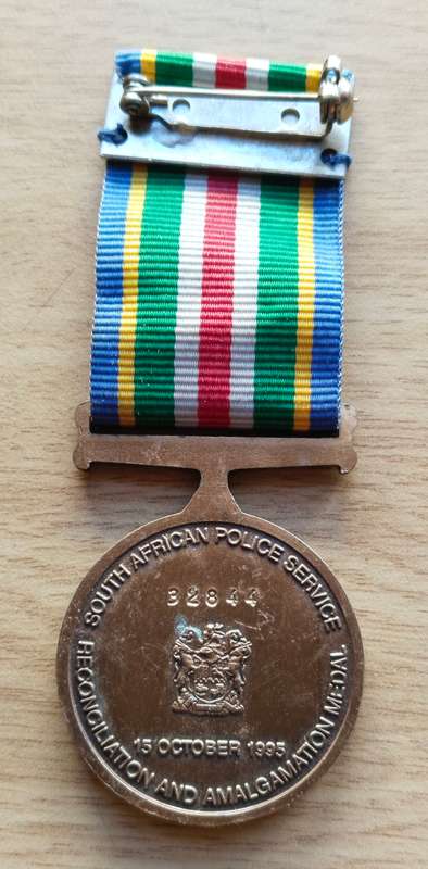 South Africa Police Service Reconciliation and Amalgamation Medal awarded to 32844
