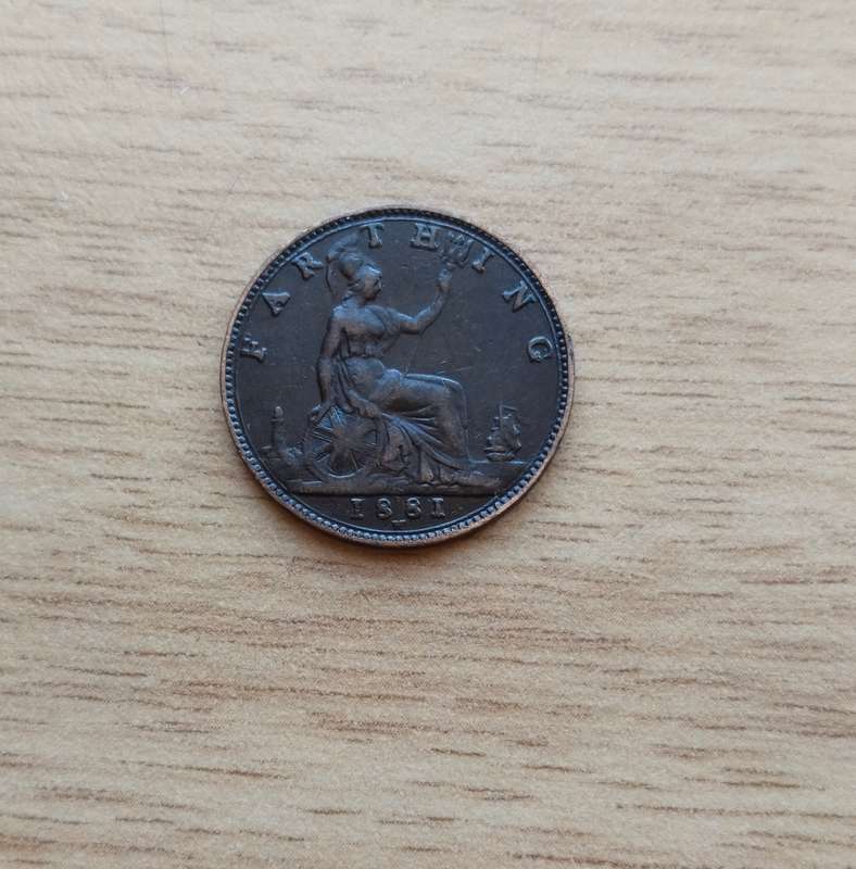 Great Britain Queen Victoria 1881H Farthing.