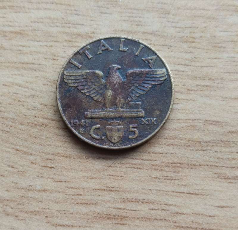 Italy 1941R 5 Centimes.