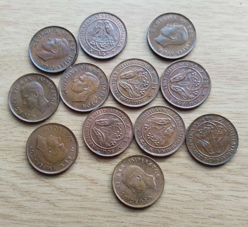 South Africa collection of 12 good condition farthings.