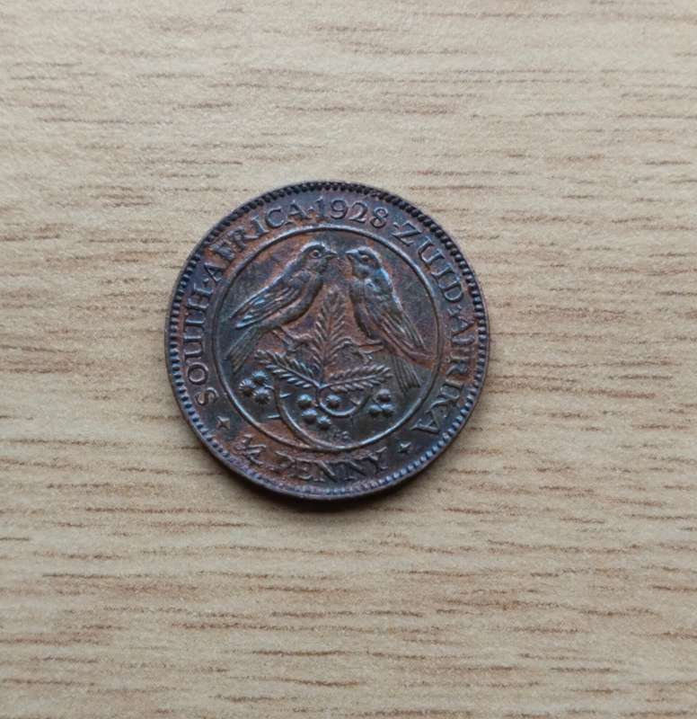South Africa 1928 Quarter Penny Farthing in good condition.
