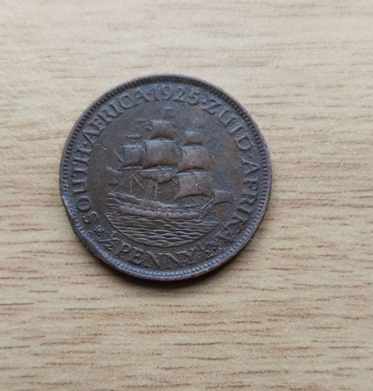 South Africa 1925 Half Penny. Rare date.