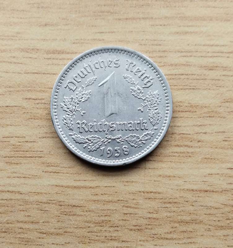 Germany Deutsches Reich 1938A 1 Reichsmark. Great Condition.