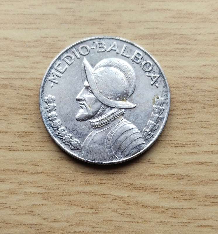 Panama 1933 Silver 1/2 Balboa Coin. Great Condition.