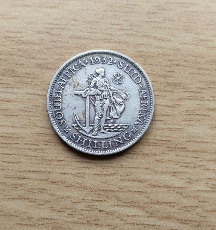 South Africa 1932 Silver Shilling.