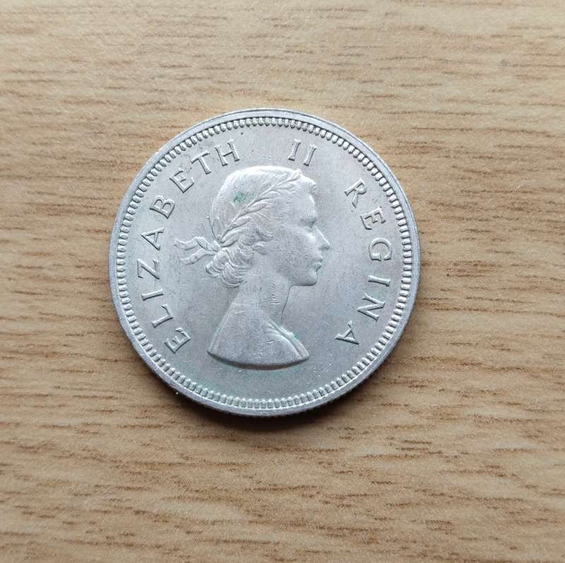 South Africa 1954 Silver Two shillings.