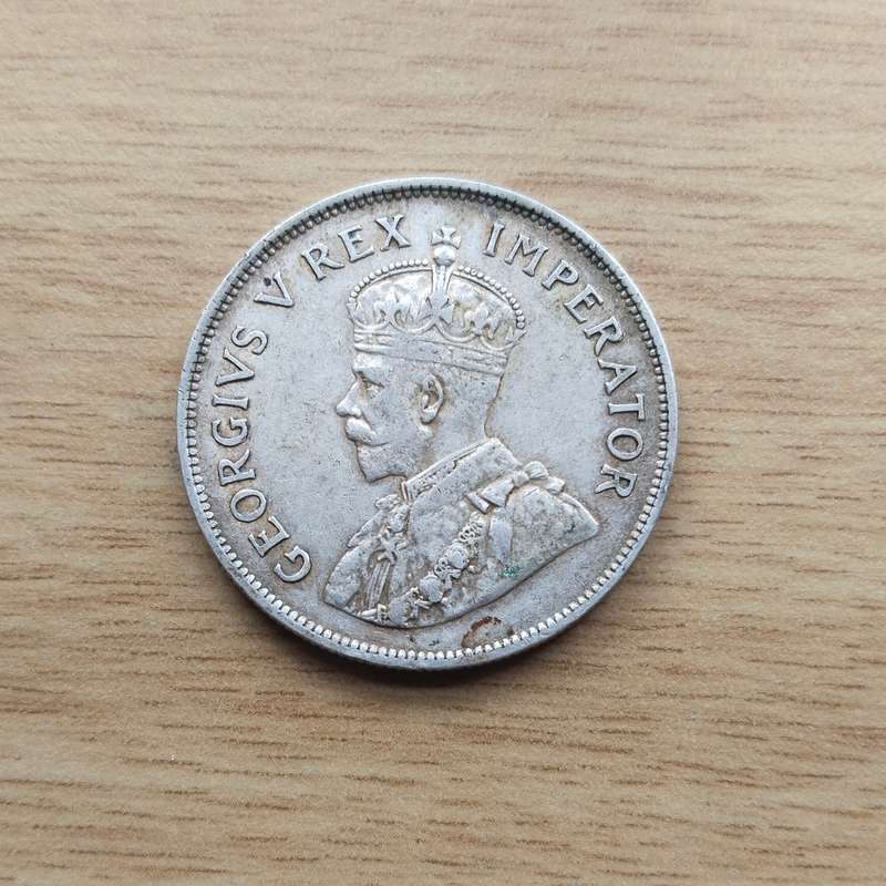 South Africa 1935 Silver Half Crown.