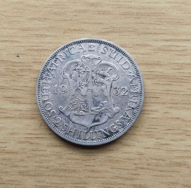 South Africa 1932 Silver Two shillings.